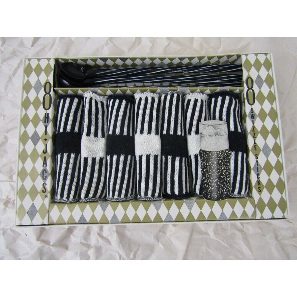 Hi Jacs Cocktail Mixers Swizzle Sticks and Coozie Bar Set MIP